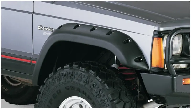 Bushwacker Black Cutout-Style Wheel Flares For 1984–2001 Jeep Cherokee Xj 4-Door Suv 1