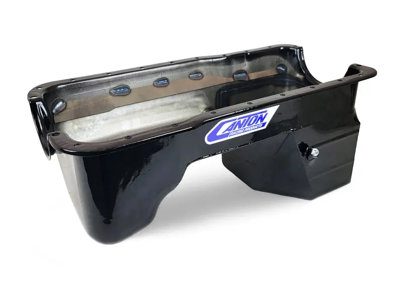 Canton Rear-Sump Oil Pan For Ford 351W – Fits 1966–1977 Bronco, Black Powder-Coated 1