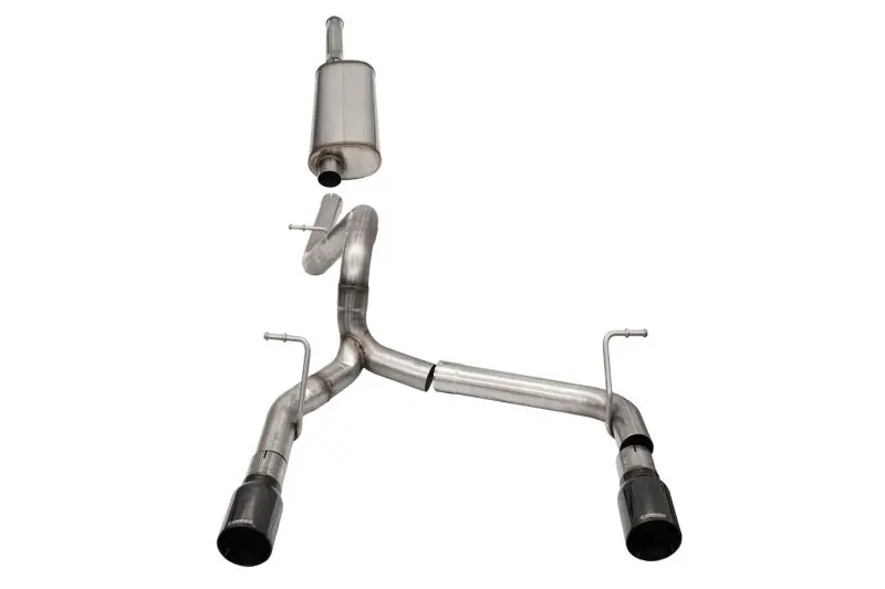 Corsa Sport Cat-Back Exhaust System For 2018–2021 Jeep Wrangler Jlu 3.6L – 2.75" Diameter, 4" Black Tips 1