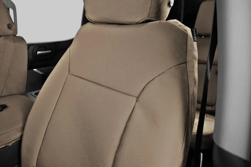 Covercraft Endura Precisionfit Front Seat Covers For 2019–2021 Chevrolet Silverado – Tan Fabric 1