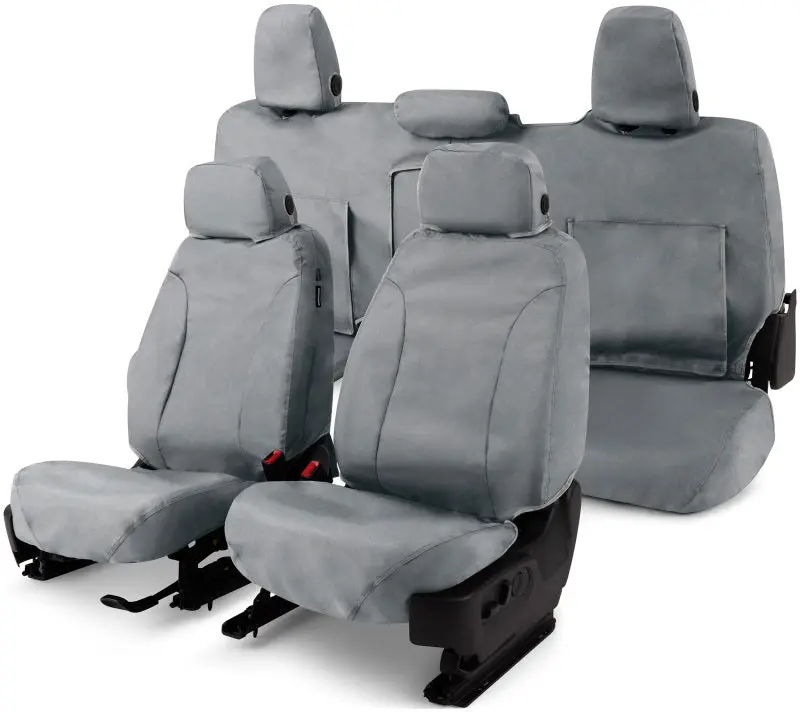Covercraft Seatsaver Custom-Fit Front Row Seat Covers – Waterproof Polyester, Grey, For 2005–2015 Toyota Tacoma 1