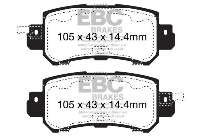 Ebc Redstuff High-Friction Rear Brake Pads For 2012+ Mazda Cx-5 1