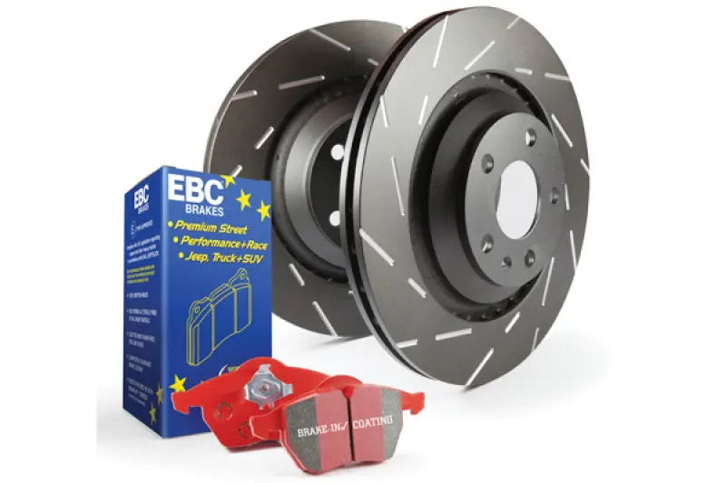 Ebc S4 Street Performance Brake Kit: Redstuff Pads + Usr Slotted Rotors 1