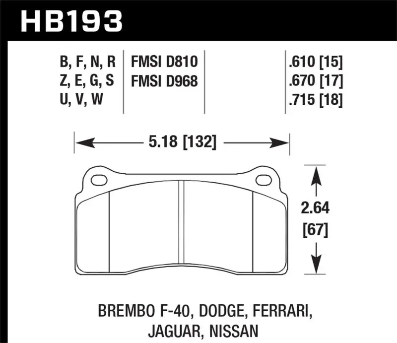 Hawk Performance Brake Pads – Er-1 Compound For 2015–2017 Dodge Viper And 1988–1992 Ferrari F40 1