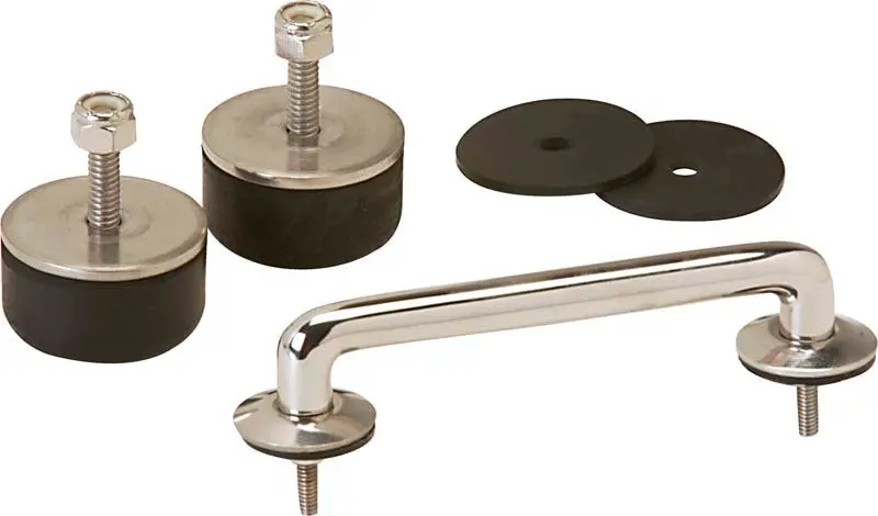 Kentrol 97-18 Jeep Wrangler Tj/Jk Windshield Tie Down Kit - Polished Silver 1