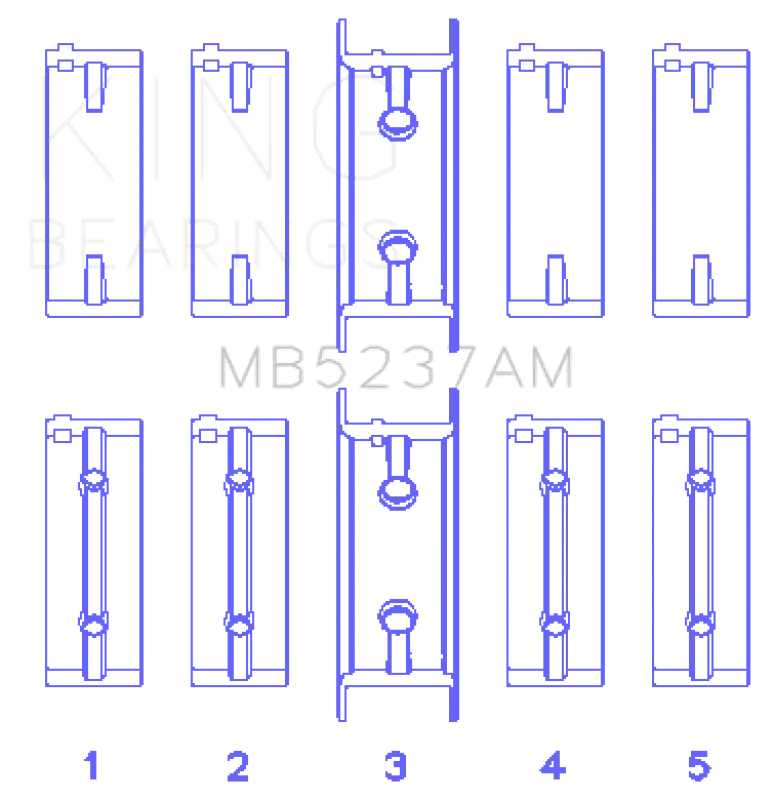 King Engine Bearings Main Bearing Set For Mitsubishi 4G12 – Oversize +0.25Mm 1