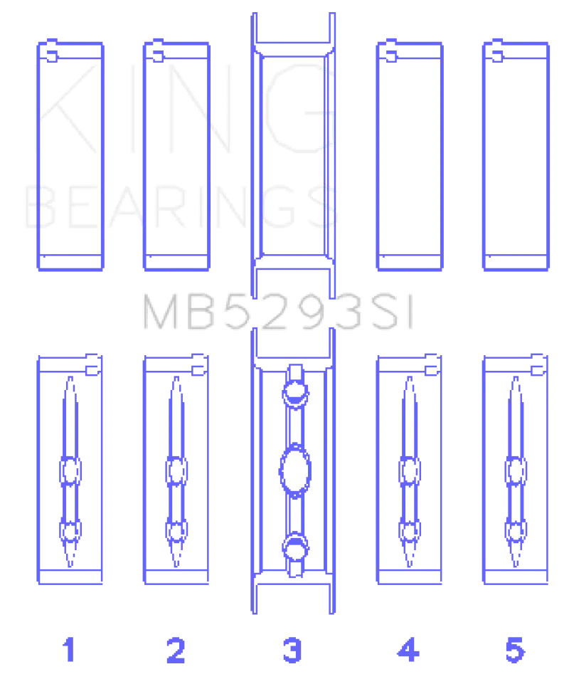 King Main Bearing Set (Size .030”) For Gm Gen Iii/Iv Small-Block Engines (4.8L–6.0L, L20/Ls1–Ls6) 1