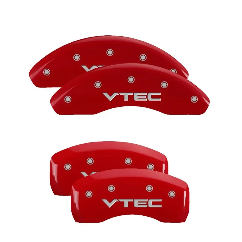 Mgp Engraved Caliper Covers For Front & Rear Brakes – Vtech Red Finish With Silver Accent 1