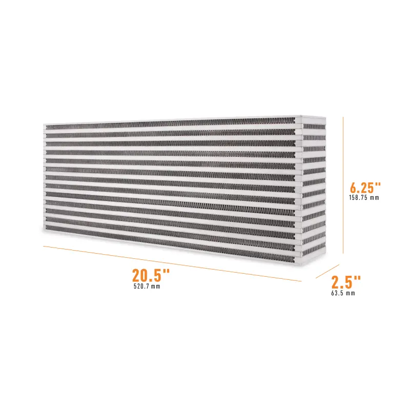 Mishimoto Universal Air-To-Air Intercooler Core – 20.5" X 6.25" X 2.5" Dimensions 1