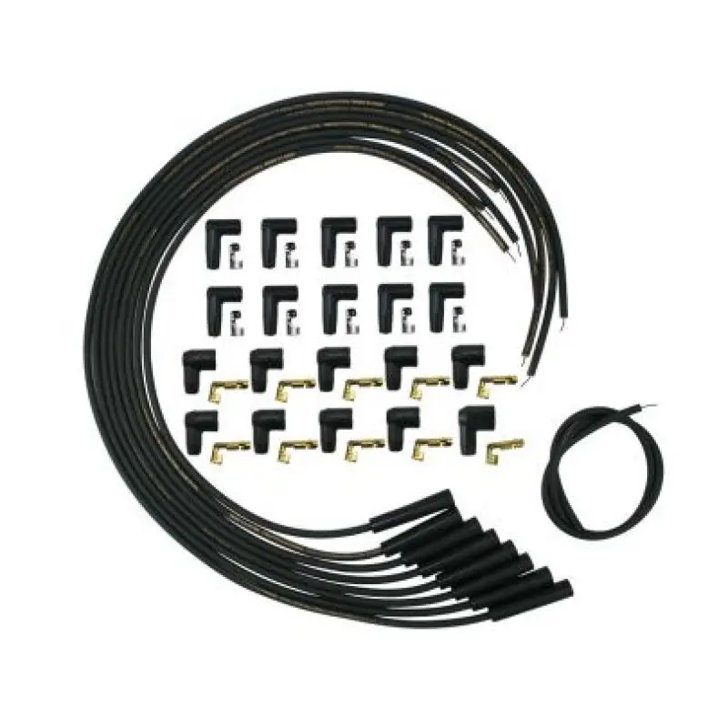 Moroso 90-Degree Universal Magnetic Ignition Wire Set – Black Silicone Jacket 1