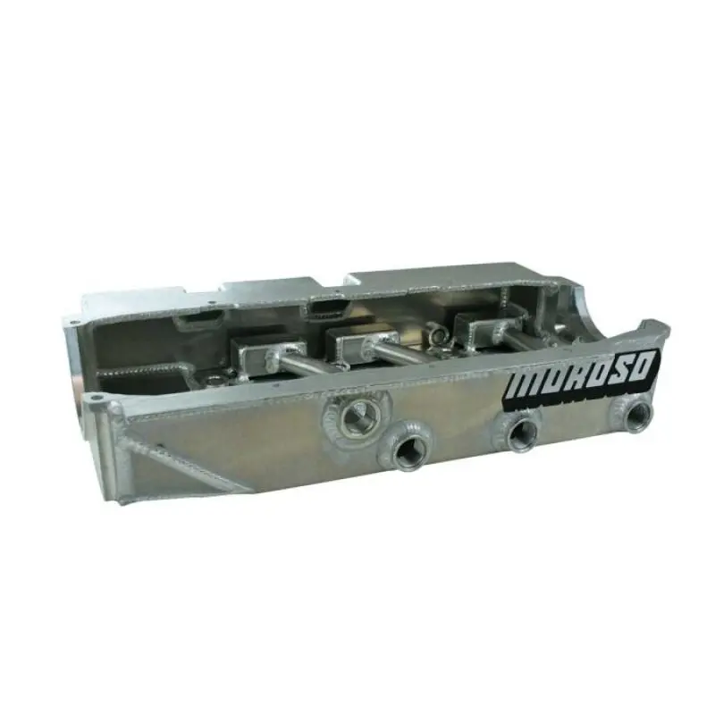 Moroso Dry Sump Oil Pan — Aluminum, 4.25" Depth, Triple Pickup, Designed For Small Block Chevy Asphalt Late Models 1