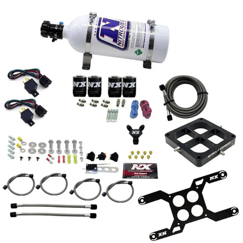 Nitrous Express Dominator Dual-Stage Billet Crossbar Nitrous System – 50–300 Hp & 100–500 Hp, Includes 5-Lb Bottle 1
