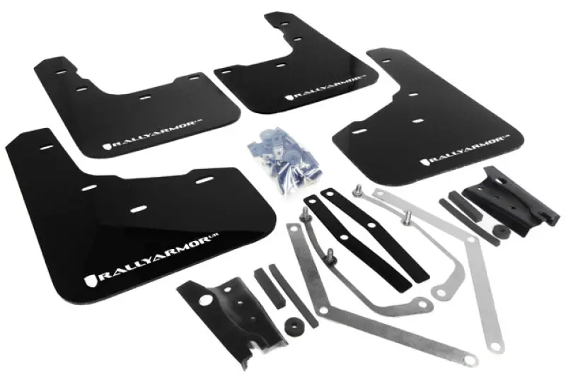 Rally Armor Ur Mud Flaps For 2013–2019 Usdm Ford Fiesta St – Black With White Logo 1