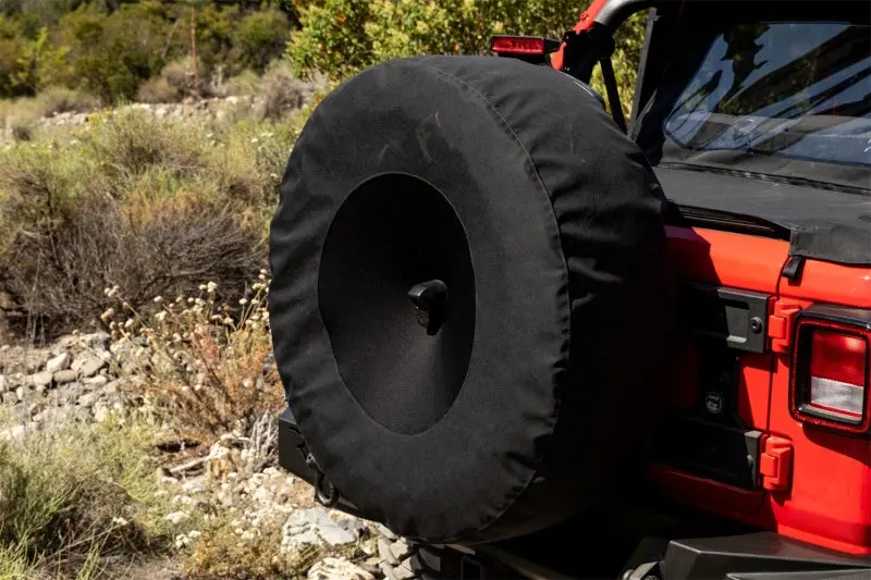 Rampage Tire Cover For 2018–2019 Jeep Wrangler Jl Sport 2-Door – Black, Fits 30–32 Inch Tires W/ Camera Cutout 1