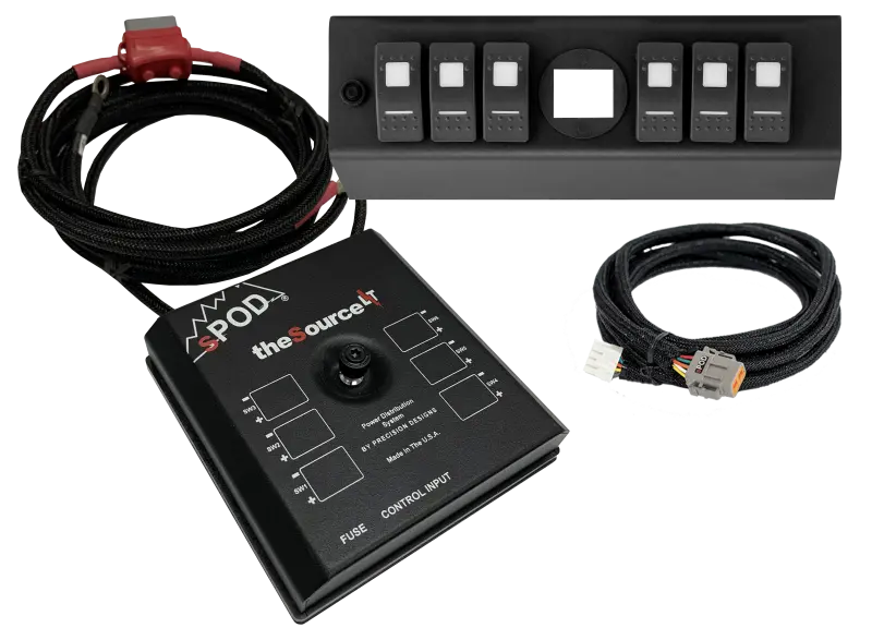 Spod Sourcelt Electrical Management System For 2007–2008 Jeep Wrangler Jk – Includes Genesis Adapter & Green Led Switch Panel 1