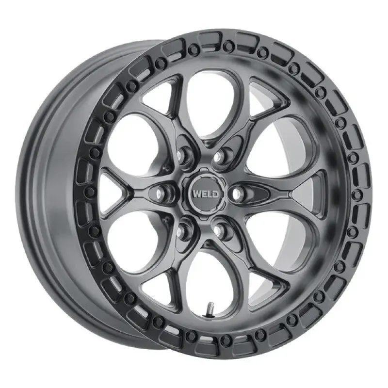 Weld Off-Road W107 Forged Aluminum Wheel – 18X9", 6X139.7Mm, 0Mm Offset, Satin Gunmetal With Black Ring 1