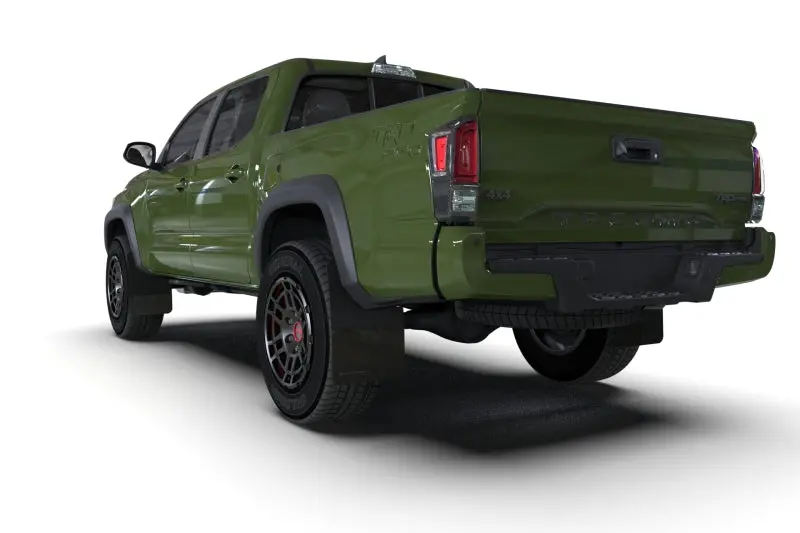 Rally Armor Tactical-Style Mud Flaps For 2016–2022 Toyota Tacoma – Black W/ Army Green Logo 1